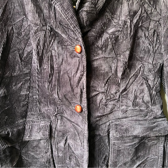 Land’s End Women's Purple Corduroy Blazer Jacket with elbow patches size 14-16 - Picture 4 of 11